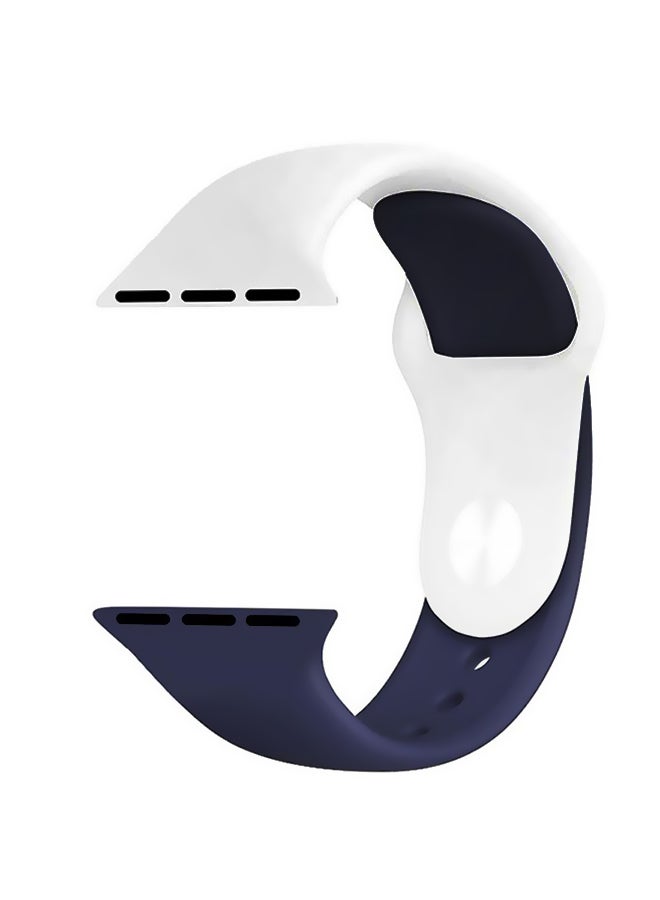 NIBEMINENT Replacement Band For Apple Watch Series 1/2/3/4 40mm White/Blue - Image 1