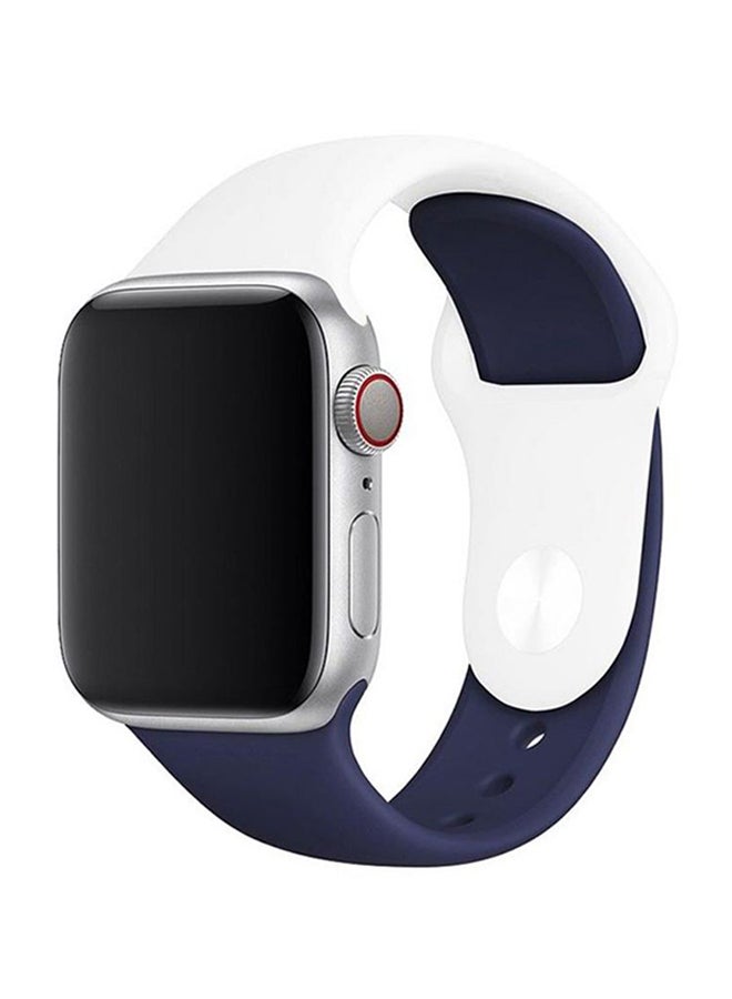 NIBEMINENT Replacement Band For Apple Watch Series 1/2/3/4 40mm White/Blue - Image 2