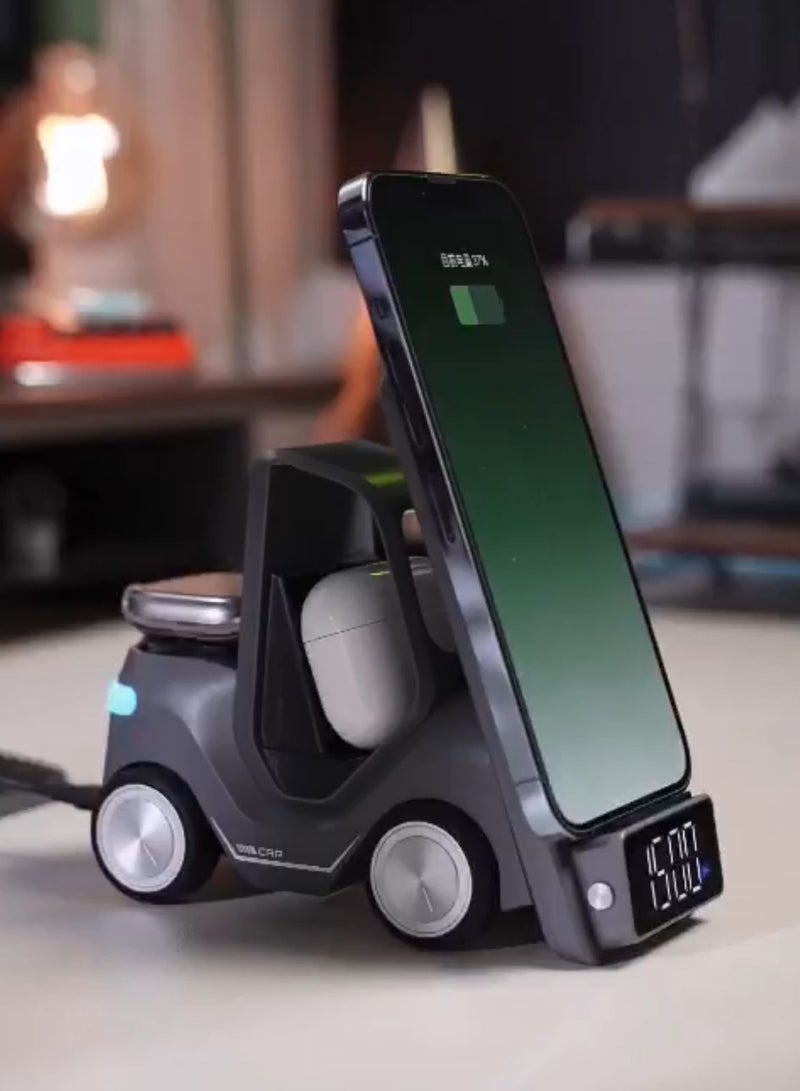 T20 Truck Design Multi Functional 5in1 Fast Wireless Charger Dock Station For Smart Phones Smart Watches and Other Wireless Charging Supporting Devices  - Image 1