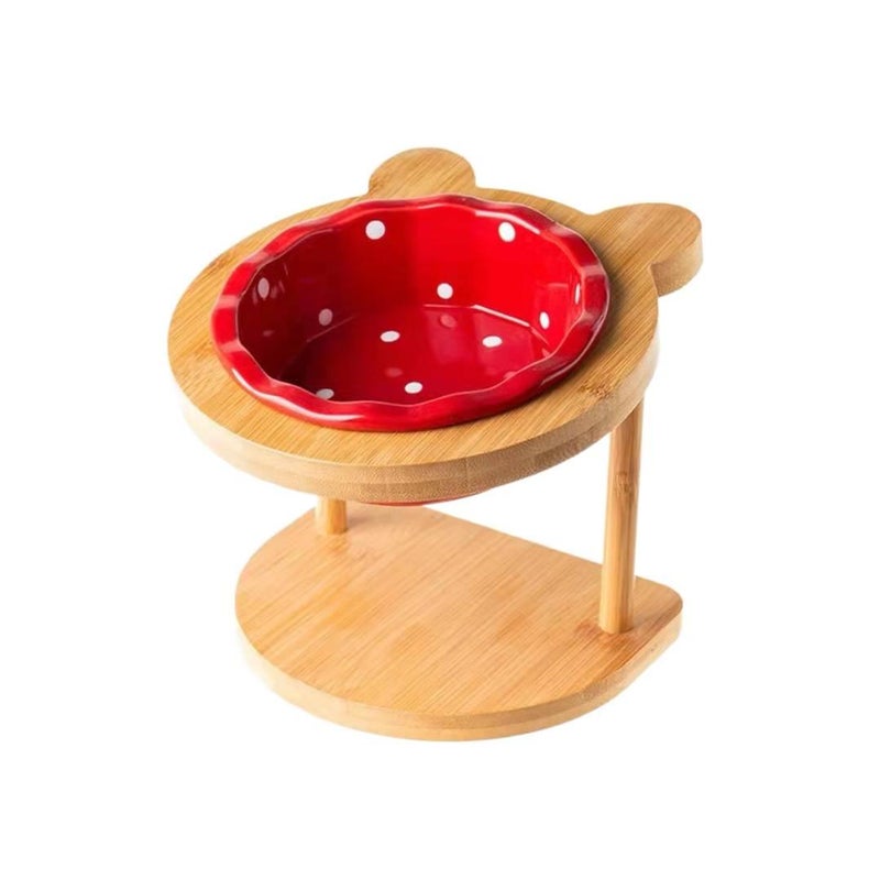 وعاء قطط مرتفع بحامل مرتفع وبقاعدة مقاومة للانقلاب كإكسسوار إطعام للحيوانات الأليفة سهل التنظيف للطعام والماء للإطعام اليومي للاستخدام المنزلي للقطط والكلاب للرحلات اليومية - Image 1