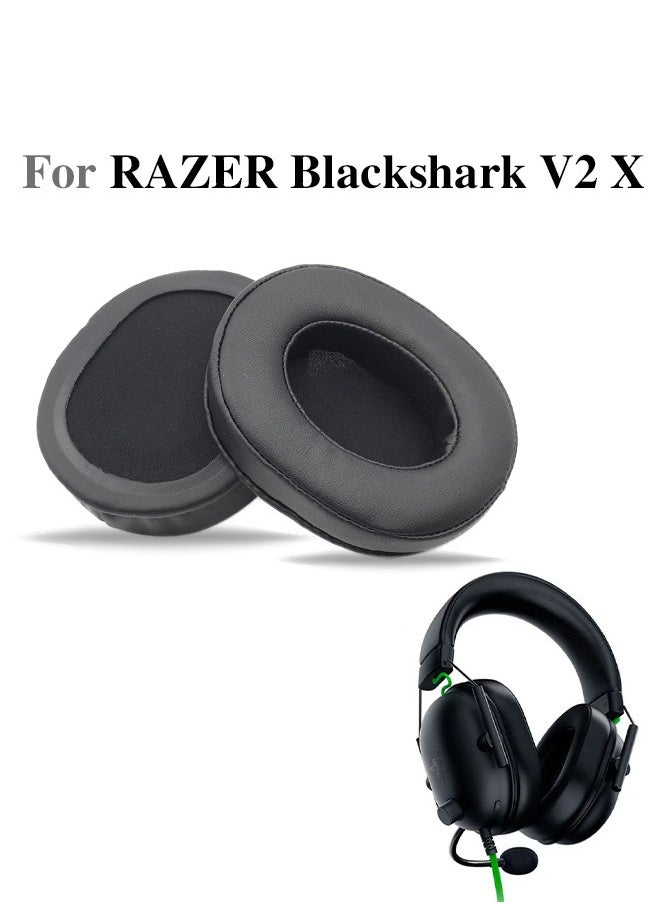 Realfrog Replacement Earpads Cushions For RAZER Blackshark V2 X Earpads Ear Cushions Black  - Image 1