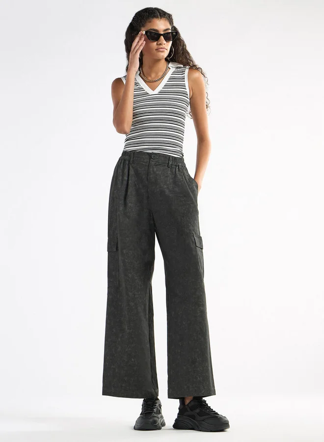Splash FAV Printed Wide Leg Cargo Pants
