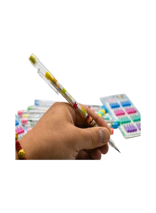 Lopenle 12PCS Stackable Pencils Non Sharpening Pencils Multipoint Stacking Pencil With 64 Replacable Refills For School Office Using Supplies. - Image 3