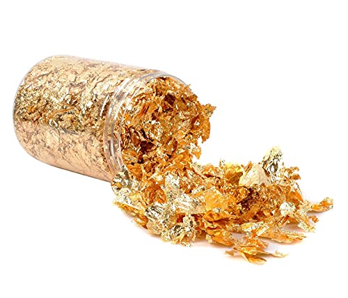 WFAUIBR Gold Leaf Flakes,Gold Foil Flakes for Resin，10g Metallic Foil Flakes，for Nail Art, Painting, Crafts, Resin Jewelry Making ， DIY Crafts，Slime and Resin Jewelry Making - Image 1