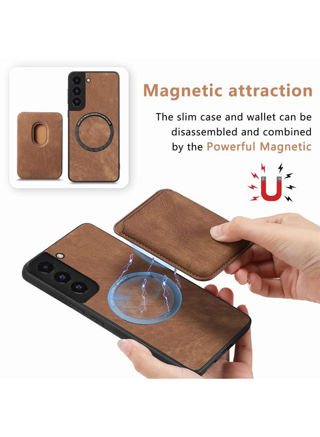 اس-توب جراب لهاتف Samsung Galaxy S22+ 5G جراب بطاقة جلدي عتيق جراب هاتف مغناطيسي - Image 3