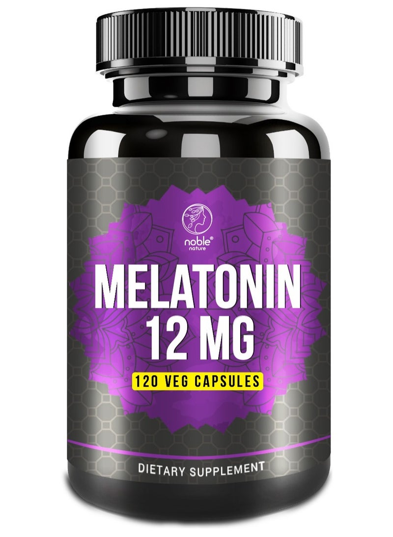 noble nature Melatonin 12 mg - 120 Veg Capsules, Non-GMO, Gluten Free - Image 1