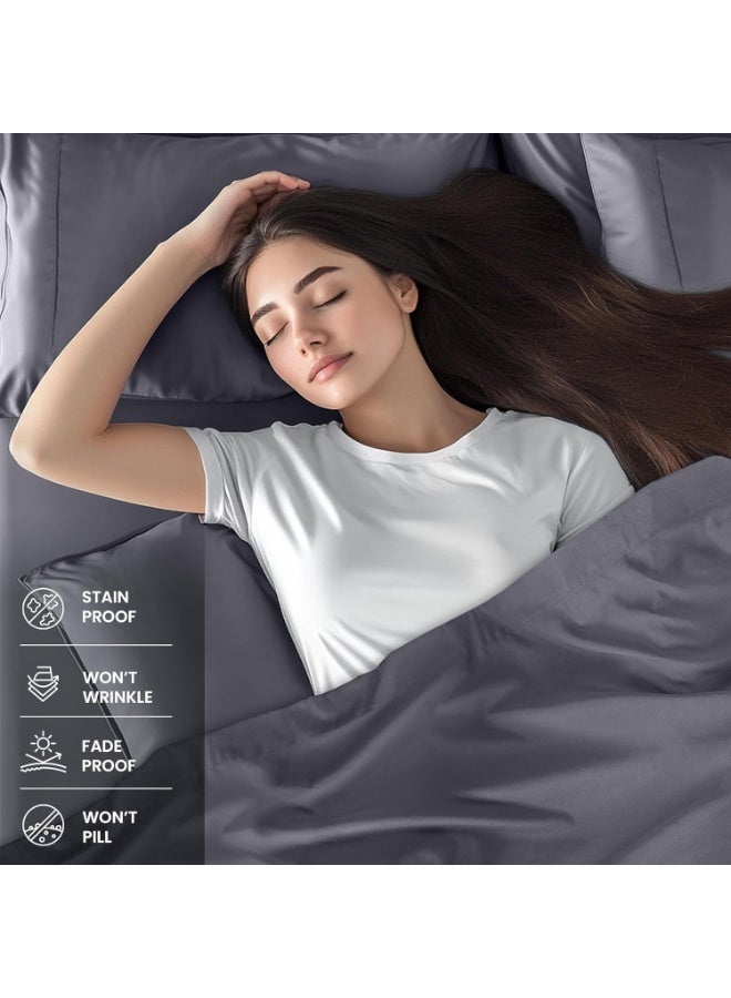 Utopia Bedding Twin Sheet Set â€“ 3 Piece Bed Sheets for Twin Size Bed, Soft and Breathable Microfiber, Includes 1 Fitted Sheet, 1 Flat Sheet and 1 Pillowcase (Grey) - Image 3