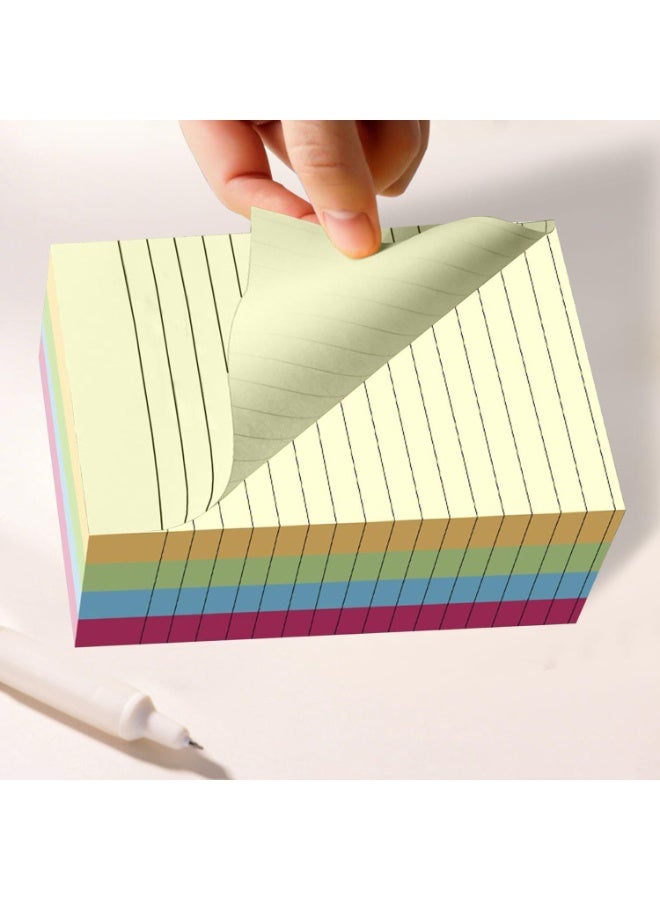 200-Sheet Lined Sticky Notes, 10 x 15.2 cm 4-Color Ruled Memo Pads with Strong Adhesion for Office & Home - Image 1