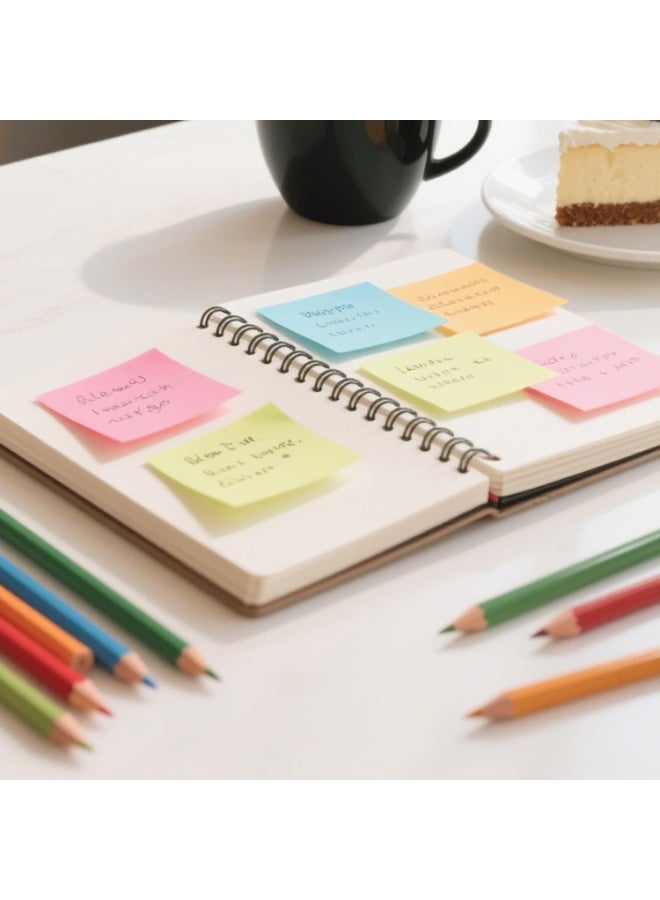 200-Sheet Lined Sticky Notes, 10 x 15.2 cm 4-Color Ruled Memo Pads with Strong Adhesion for Office & Home - Image 3