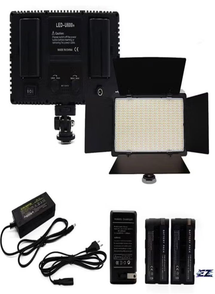 ELTRAZONE Rechargeable Pro LED 600 Photography Light – Adjustable Color Temperature for Photo Shoot, Video Making, YouTube Vlogs, TikTok & Insta Reels – Professional Wedding Photography LED Studio Light with Stand & Camera Mount - Image 1