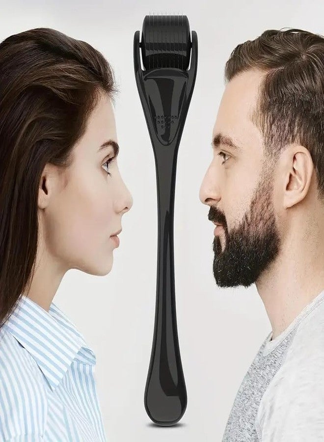 Boolavard Derma Roller Microneedle Roller For Face & Beard | Microneedling For Women & Men | Black, 0.2mm - Image 2