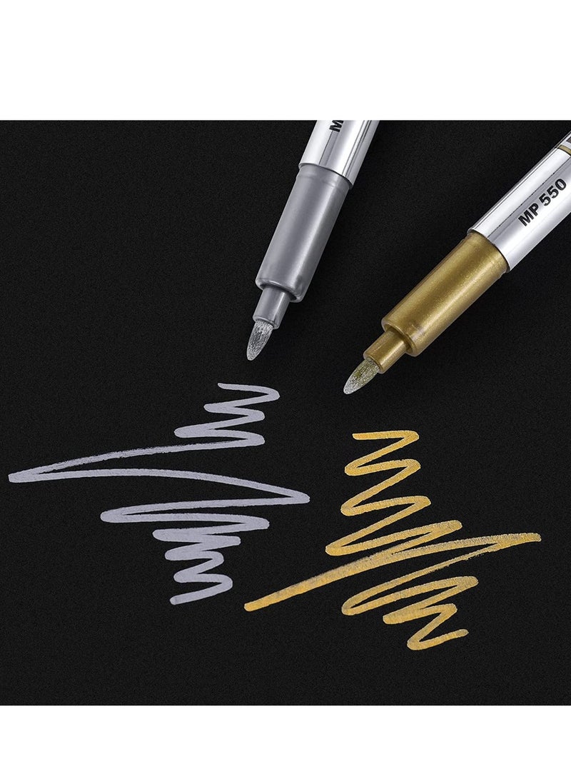 SYOSI Metallic Markers Pens Gold Silver Acrylic Markers Set Waterproof Resin Epoxy Paint Pens for Paper Painting Scrapbooking Crafts Card Making Ceramics Photo Album Ceramic Glass DIY Craft Painting 12PCS  - Image 4