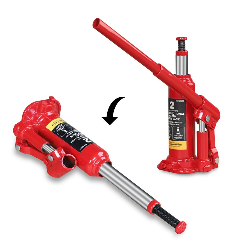BIG RED T90203C Torin Welded Car Bottle Jack with Vertical and Horizontal Usage: Capacity 2 Ton (4,000 LBs), Red - Image 1