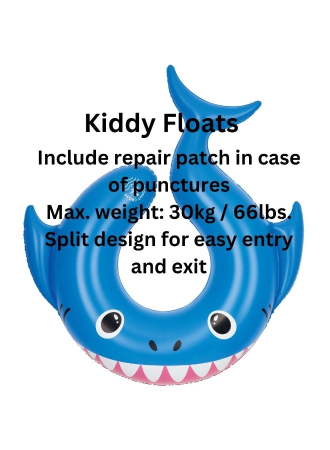 Trishi Coconut Grove Kiddy Float Inflatable Kids Pool Float Ring – Safe Swimming Floater for Children, Durable PVC Water Float for Beach & Pool Fun  Finn the Shark - Image 3