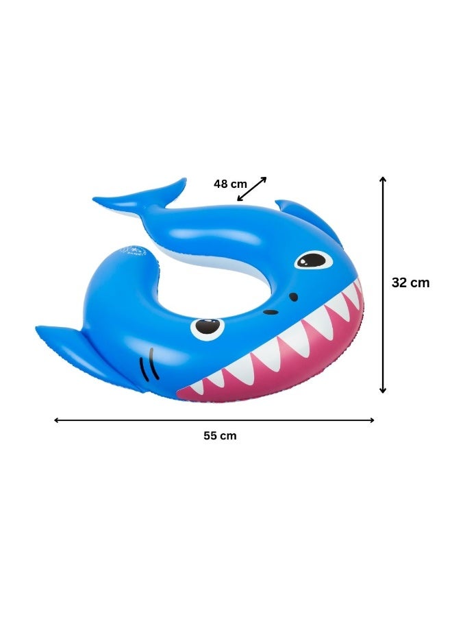 Trishi Coconut Grove Kiddy Float Inflatable Kids Pool Float Ring – Safe Swimming Floater for Children, Durable PVC Water Float for Beach & Pool Fun  Finn the Shark - Image 4