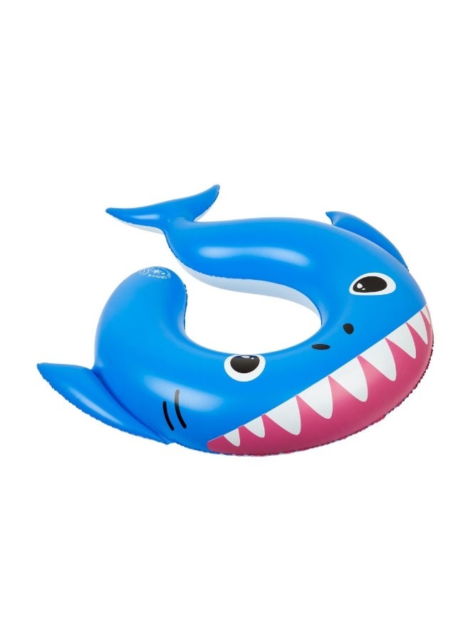 Trishi Coconut Grove Kiddy Float Inflatable Kids Pool Float Ring – Safe Swimming Floater for Children, Durable PVC Water Float for Beach & Pool Fun  Finn the Shark - Image 1