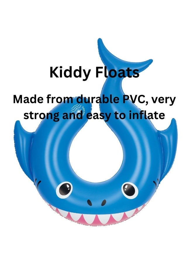Trishi Coconut Grove Kiddy Float Inflatable Kids Pool Float Ring – Safe Swimming Floater for Children, Durable PVC Water Float for Beach & Pool Fun  Finn the Shark - Image 2