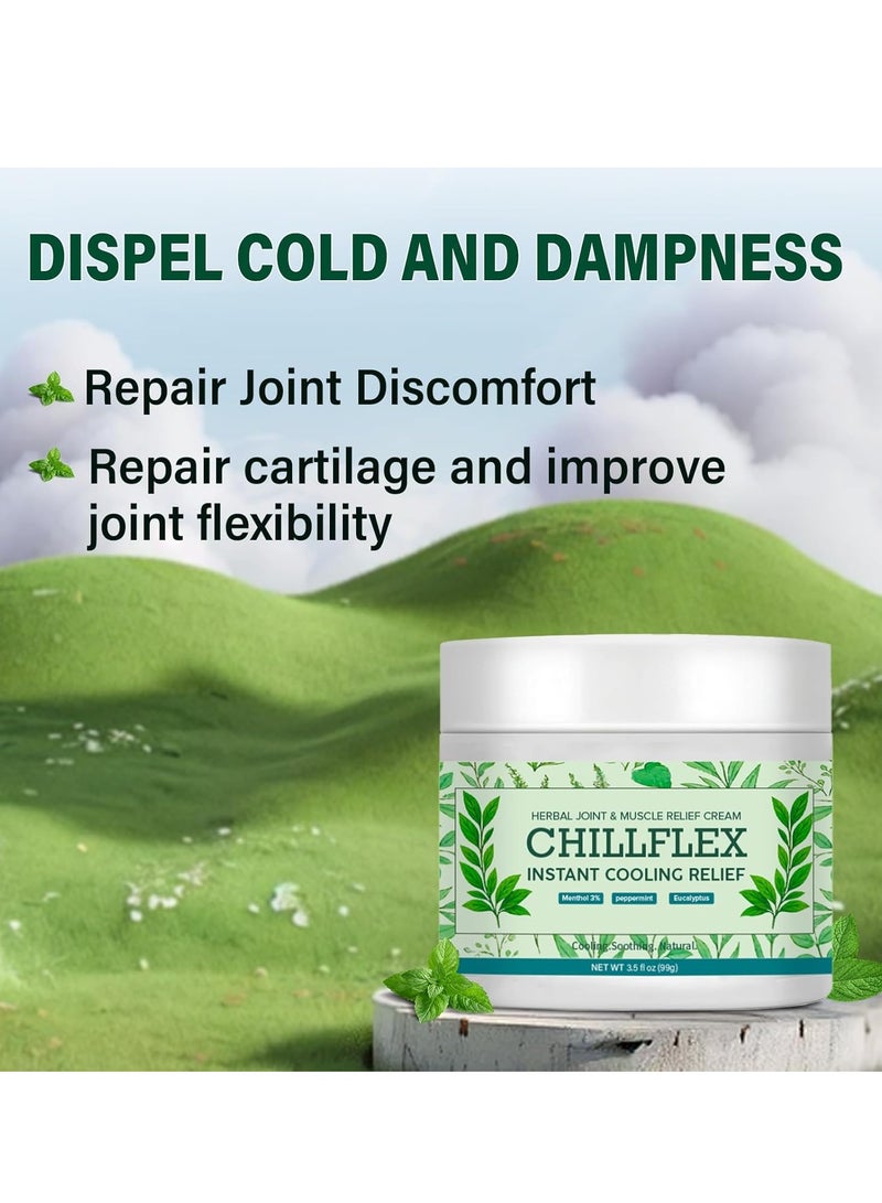 جفكام CHILLFLEX كريم مهدئ من المنثول ، الأنشطة المشتركة في جميع أنحاء الجسم ، مرهم مهدئ للتبريد للعضلات والرأس والرقبة واليدين والقدمين ، 3.5 أوقية (حزمة 2) - Image 2