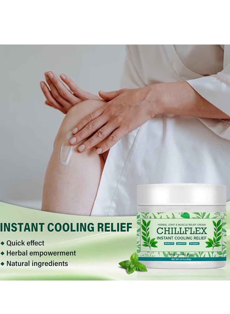 جفكام CHILLFLEX كريم مهدئ من المنثول ، الأنشطة المشتركة في جميع أنحاء الجسم ، مرهم مهدئ للتبريد للعضلات والرأس والرقبة واليدين والقدمين ، 3.5 أوقية (حزمة 2) - Image 3