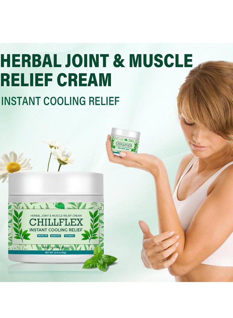 جفكام CHILLFLEX كريم مهدئ من المنثول ، الأنشطة المشتركة في جميع أنحاء الجسم ، مرهم مهدئ للتبريد للعضلات والرأس والرقبة واليدين والقدمين ، 3.5 أوقية (حزمة 2) - Image 4