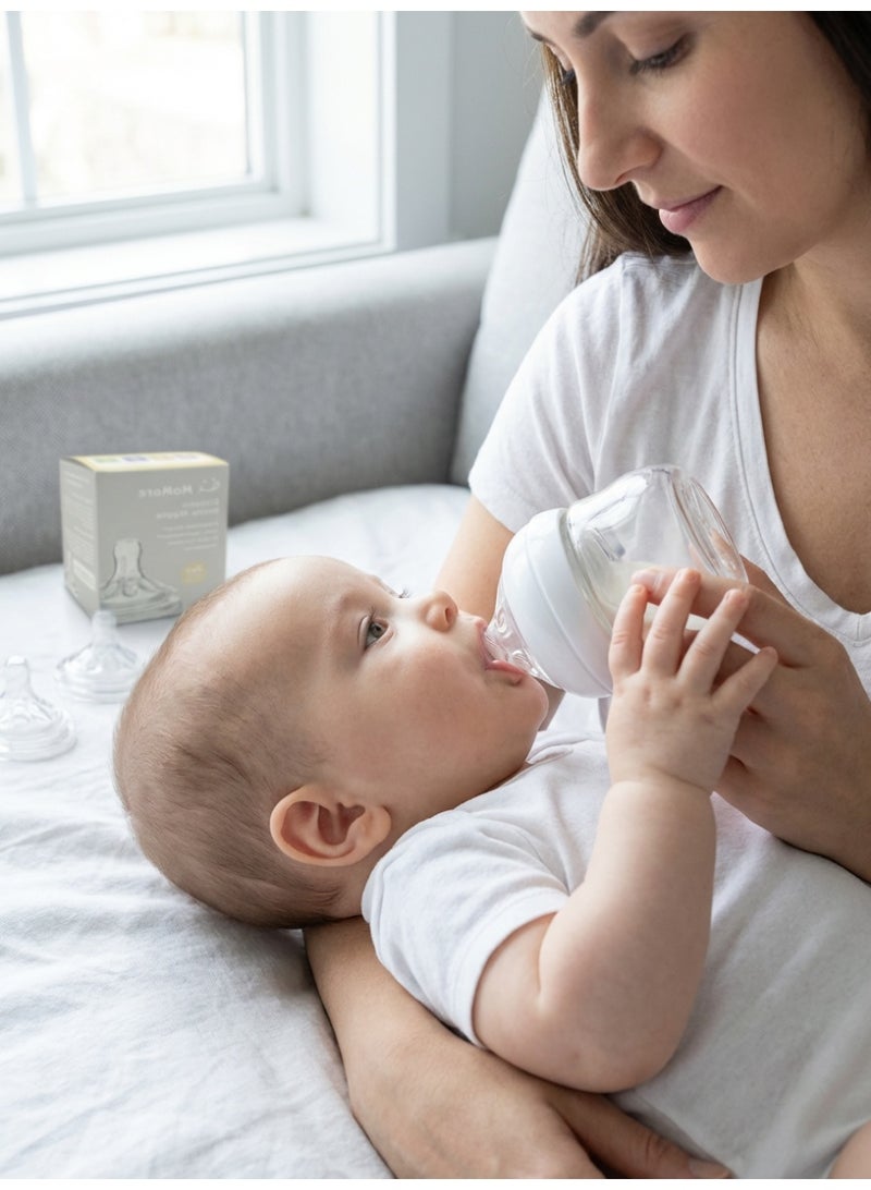Momore Pack of 3 Natural Feeding Bottle Nipples Compatible with Philips Avent - Size 3 (6-9Months+), Medium Flow, Anti-Colic Soft Silicone Teats, BPA Free Replacement - Image 5