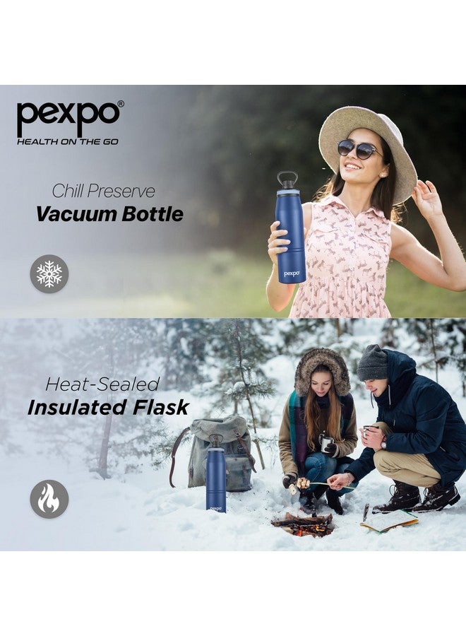 Pexpo Altros 800 Stainless Steel Hot & Cold Vacuum Insulated Flask, 740ml, Denim Blue | Leak Proof | Easy to Carry Loop Handle | Sports Water Bottle | Trekking | Gym | Office | Home | Kitchen - Image 5