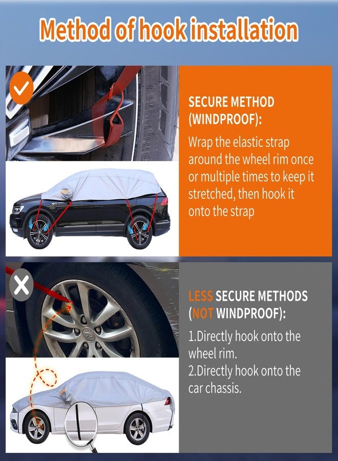 AltoCover Half Car Cover for Snow Fit Medium/Small Sedans/Coupe Such as Honda Civic, Totota Corolla,Porsche 911 etc. - Image 5