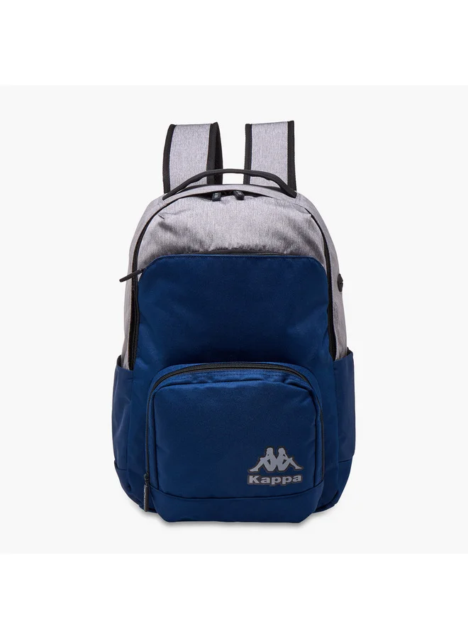 Kappa Boys Logo Print School Backpack with Adjustable Straps and Zip Closure - 31x17x45 cm