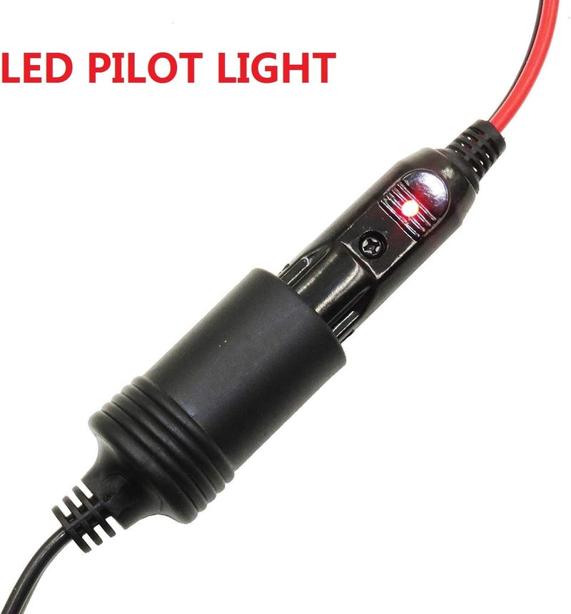 SPARKING 12V Replacement Cigarette Lighter Male Plug with Lead - 24V Car Power Adapter Auto Accessories with Led Lights, 15A Fuse (Male Plug to Tinned Terminal) - Image 4