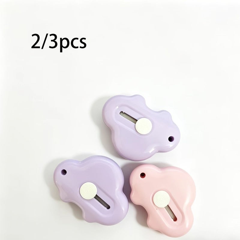 بيربل بينك - قطعتان Portable Car Shape Paper Trimmer Creative Office Stationery أداة قطع يدوية - Image 5