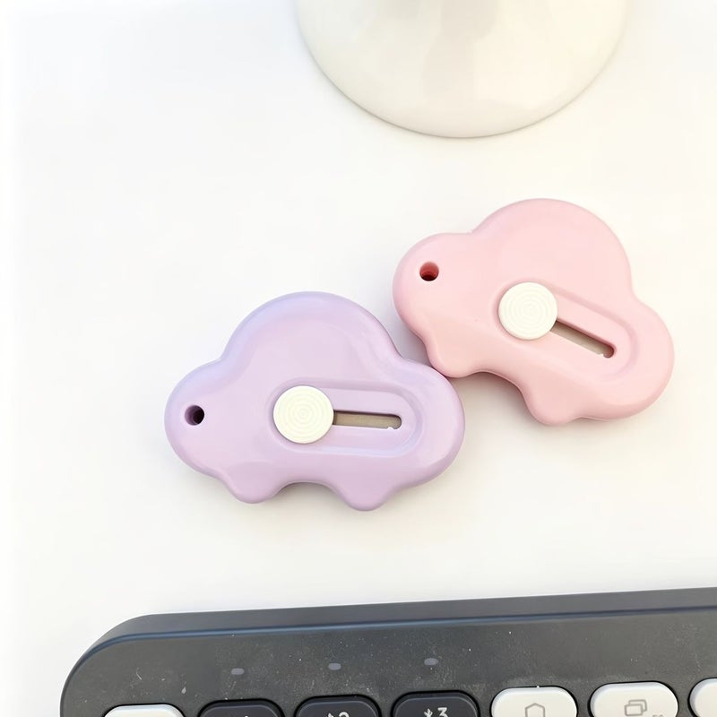 بيربل بينك - قطعتان Portable Car Shape Paper Trimmer Creative Office Stationery أداة قطع يدوية - Image 4