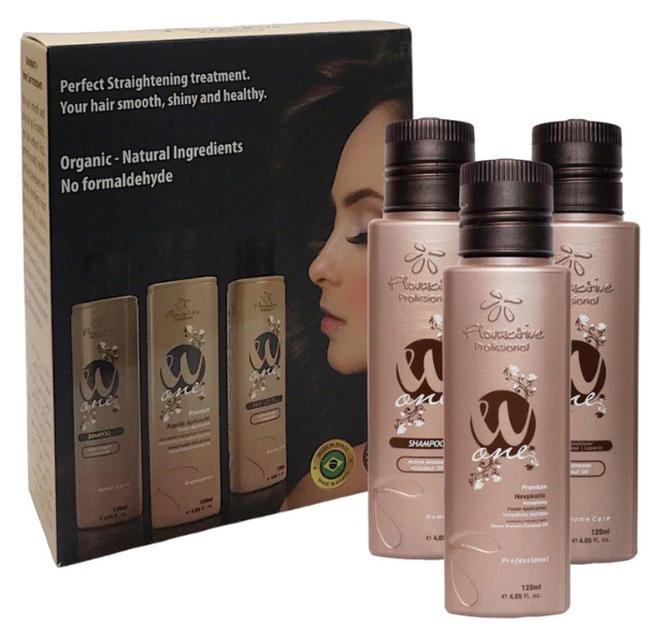 Floractive W One Nano Protein Hair Straightening Kit 1x3 120ml (Shampoo, Conditioner, Protein) - Image 1