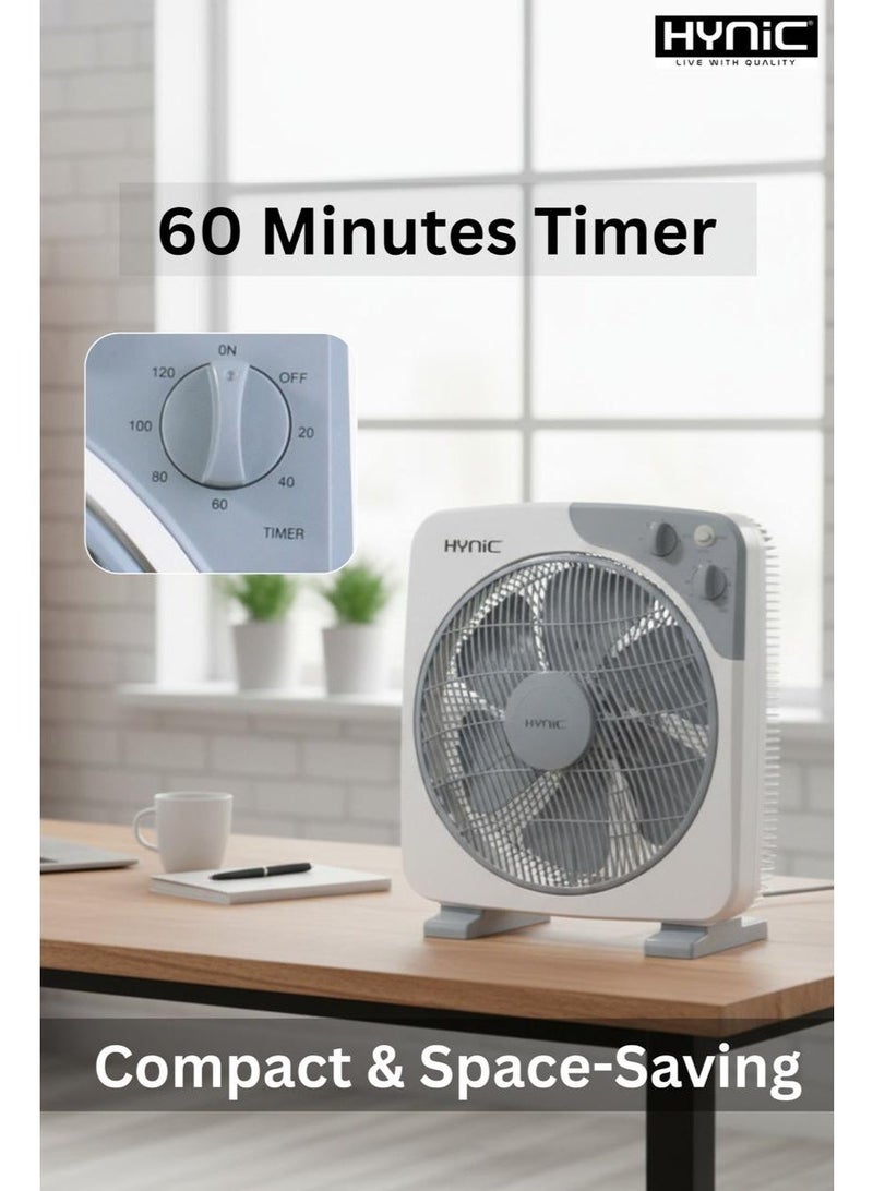 هاينك مروحة صندوقية بحجم 14 بوصة مع تقنية أوراق الشيفرة بست شفرات | تحكم بثلاث سرعات، مؤقت إيقاف تلقائي لمدة 60 دقيقة، محرك هادئ جدا وشبكة أمان آمنة للأطفال | مكتب محمول صغير ومروحة أرضية للمنزل/المكتب - Image 3