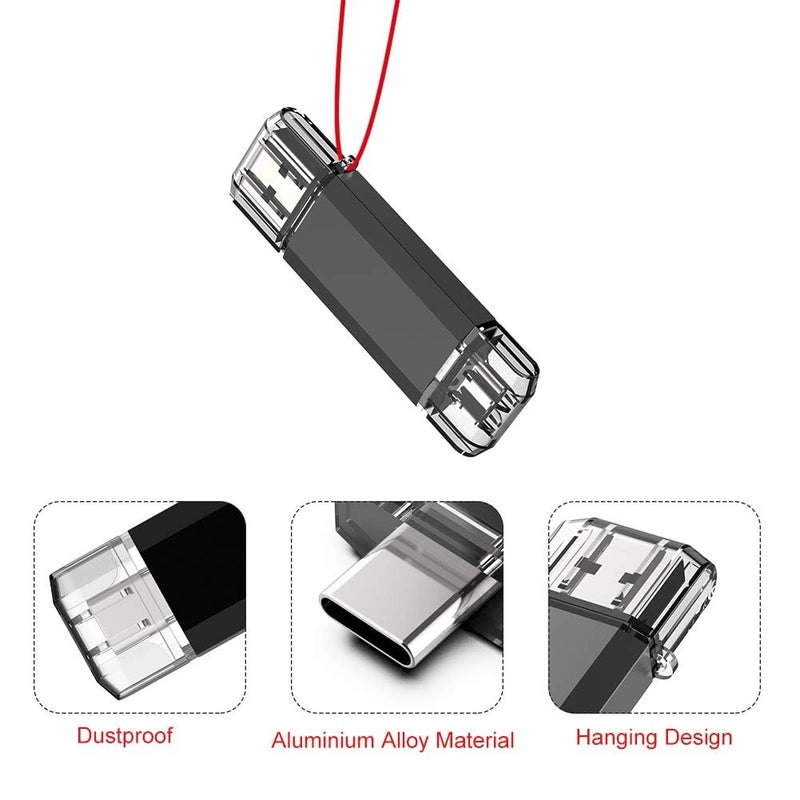Vansuny 512GB Type C Flash Drive 2 in 1 OTG USB 3.0 + USB C Memory Stick with Keychain Dual Thumb Photo Stick Jump Drive for Android Smartphone, Computers - Image 3