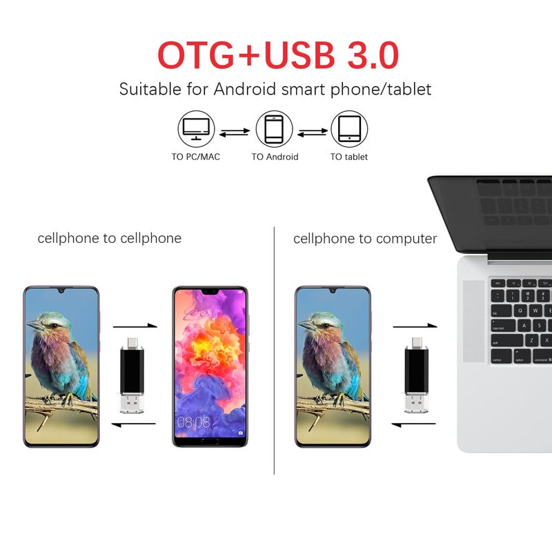 Vansuny 512GB Type C Flash Drive 2 in 1 OTG USB 3.0 + USB C Memory Stick with Keychain Dual Thumb Photo Stick Jump Drive for Android Smartphone, Computers - Image 5