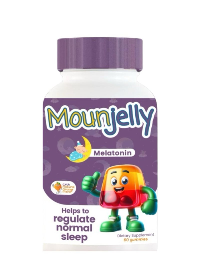 Mounjelly MounJelly Melatonin 60 Gummies | 2 mg |  Natural  Berry Flavor | Supports Restful Sleep & Insomnia Relief | Safe for Adults & Kids - Image 3