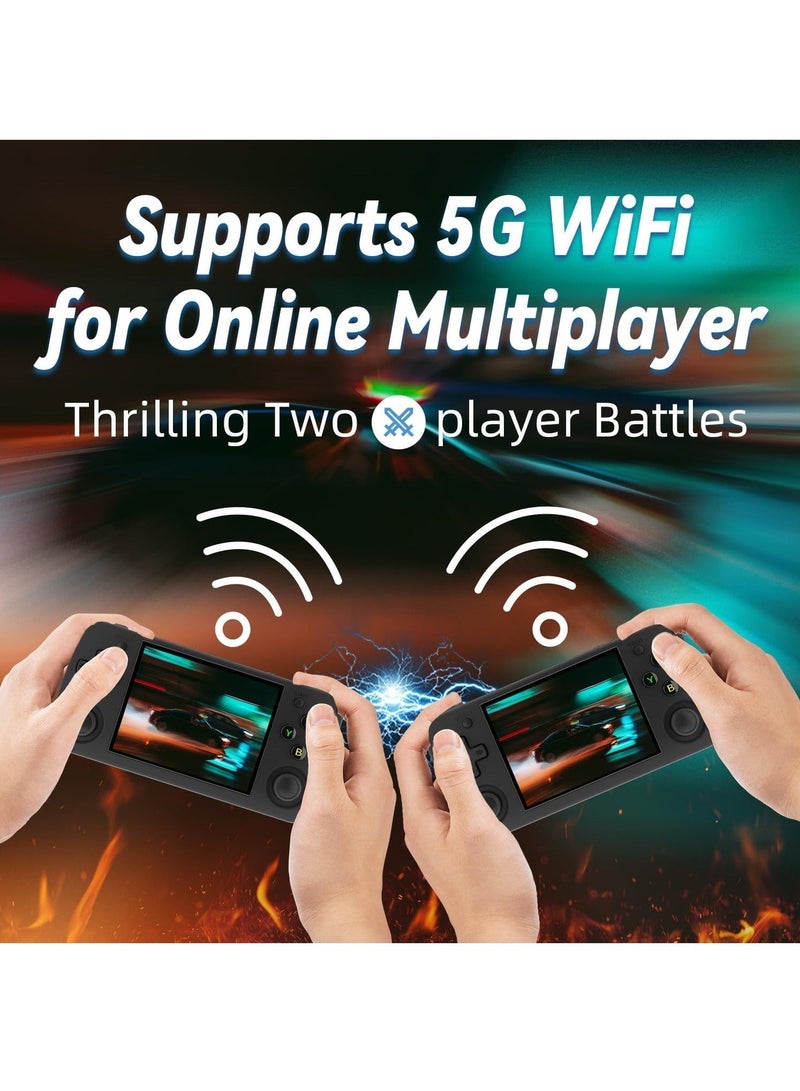 RG35XX H Retro Handheld Game Console, 3.5 Inch IPS Screen Linux System Built-in 64G TF Card 5528 Games Support HDMI TV Output 5G WiFi Bluetooth 4.2 (Black) - Image 4