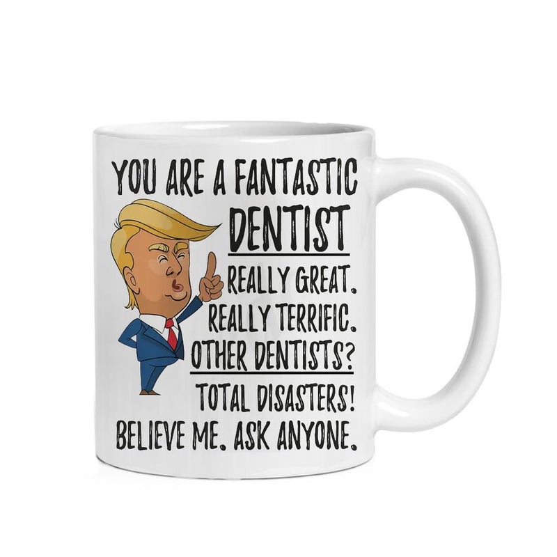 Misaavi Funny Fantastic Dentist Mug Great Terrific Person Doctor BirthdayChristmasValentines DayAnniversary Present Gift for HimHer 11oz White Ceramic Coffee Mug - Image 1
