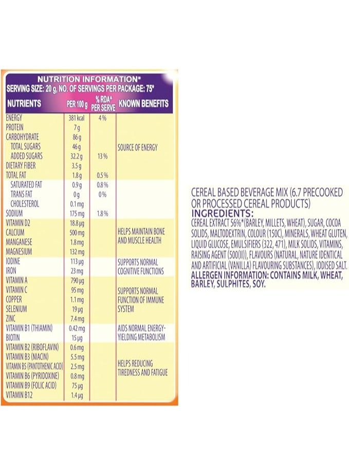 Cadbury Bournvita Cadbury Bournvita Health Drink, 500 Gm Jar- Pack of 2 - Image 2