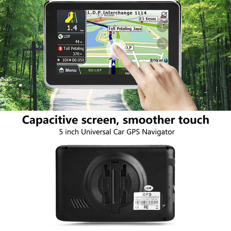 Universal 5 Inch Touch Screen Car Navigator GPS Navigation DDR256M 8G MP3 FM Europe Map Q5 1 - Image 2