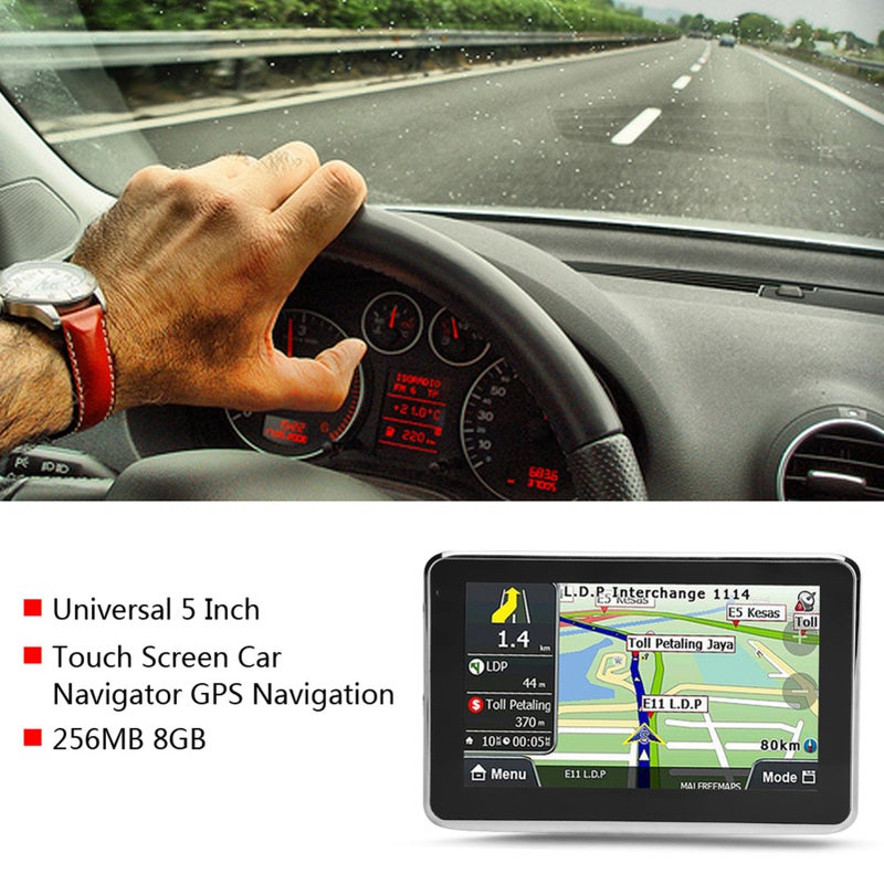 Universal 5 Inch Touch Screen Car Navigator GPS Navigation DDR256M 8G MP3 FM Europe Map Q5 1 - Image 1