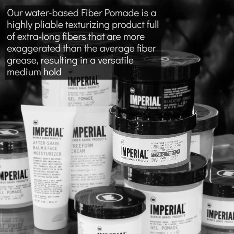 Imperial Barber Fiber Pomade - Medium Hold Water-Based High Sheen Formula with Texturizing Fibers 6 oz for Men's Hair Styling - Image 4