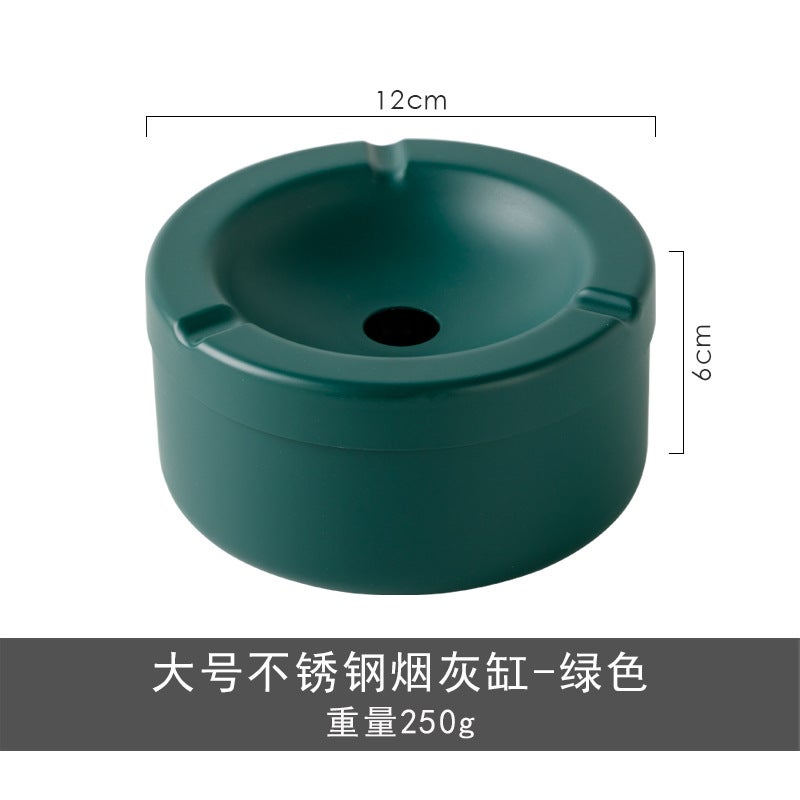 Siwei European Style Thickeneded Stainless Steel Ashtray With Cover Creative Retro Style Home Commercial Can Be Logo - Image 1