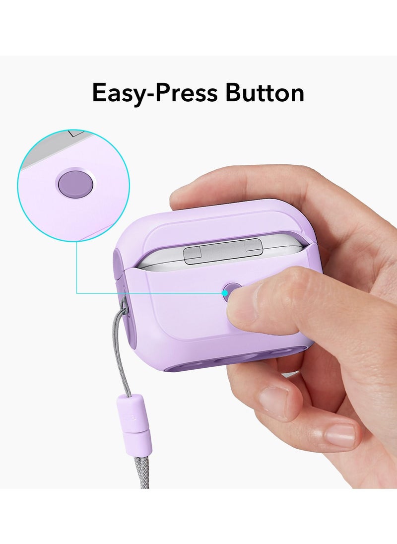 ESR - ESR Orbit Hybrid Case with HaloLock Compatible with AirPods Pro (2nd Generation), MagSafe Ready, Hybrid Drop Protection for AirPods Pro (2022), Lavender - Image 1