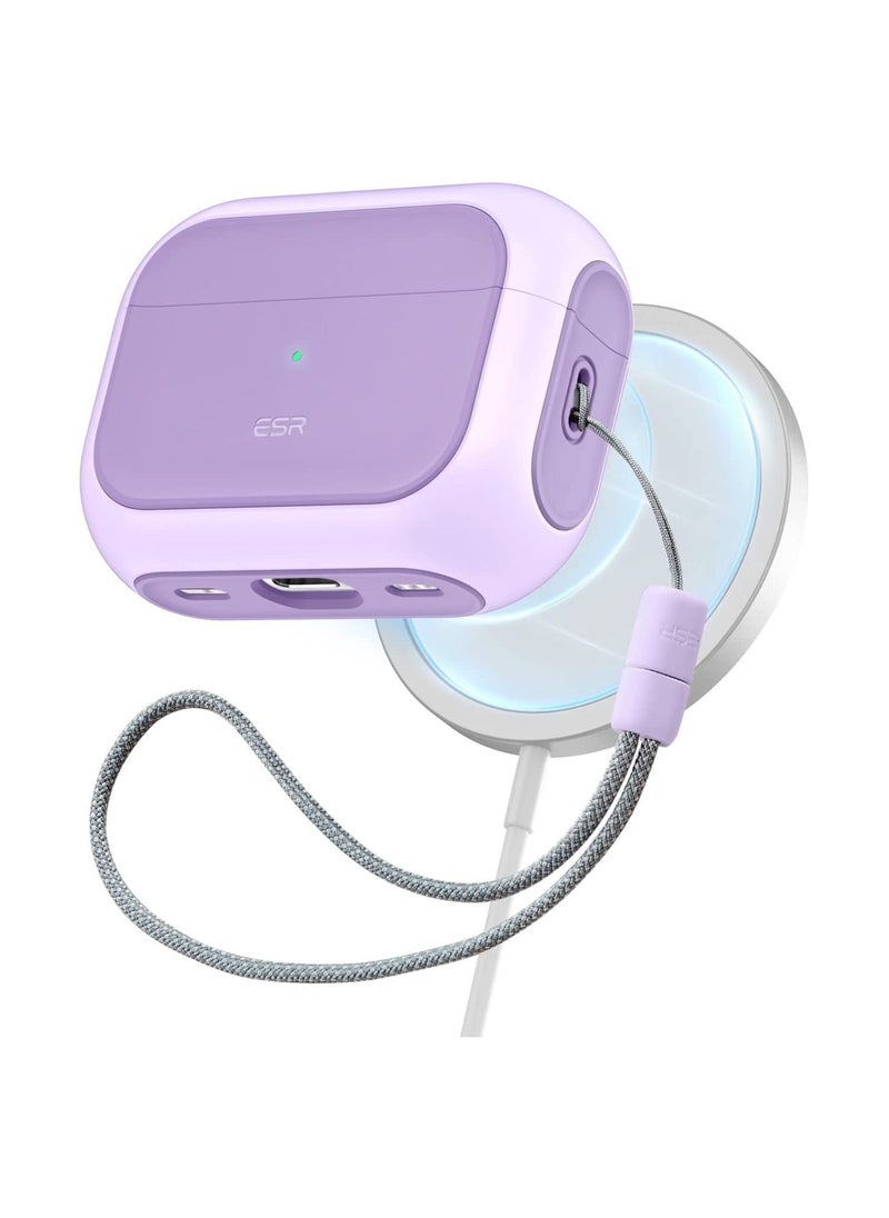 ESR - ESR Orbit Hybrid Case with HaloLock Compatible with AirPods Pro (2nd Generation), MagSafe Ready, Hybrid Drop Protection for AirPods Pro (2022), Lavender - Image 1