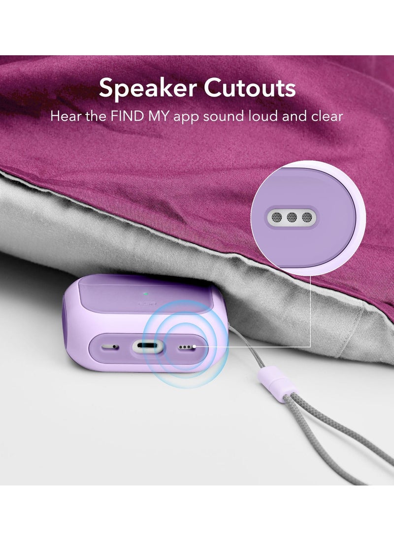 ESR - ESR Orbit Hybrid Case with HaloLock Compatible with AirPods Pro (2nd Generation), MagSafe Ready, Hybrid Drop Protection for AirPods Pro (2022), Lavender - Image 1