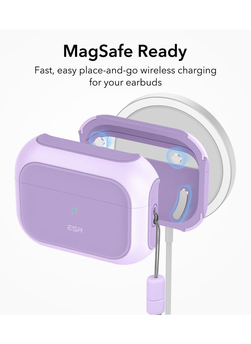 ESR - ESR Orbit Hybrid Case with HaloLock Compatible with AirPods Pro (2nd Generation), MagSafe Ready, Hybrid Drop Protection for AirPods Pro (2022), Lavender - Image 1