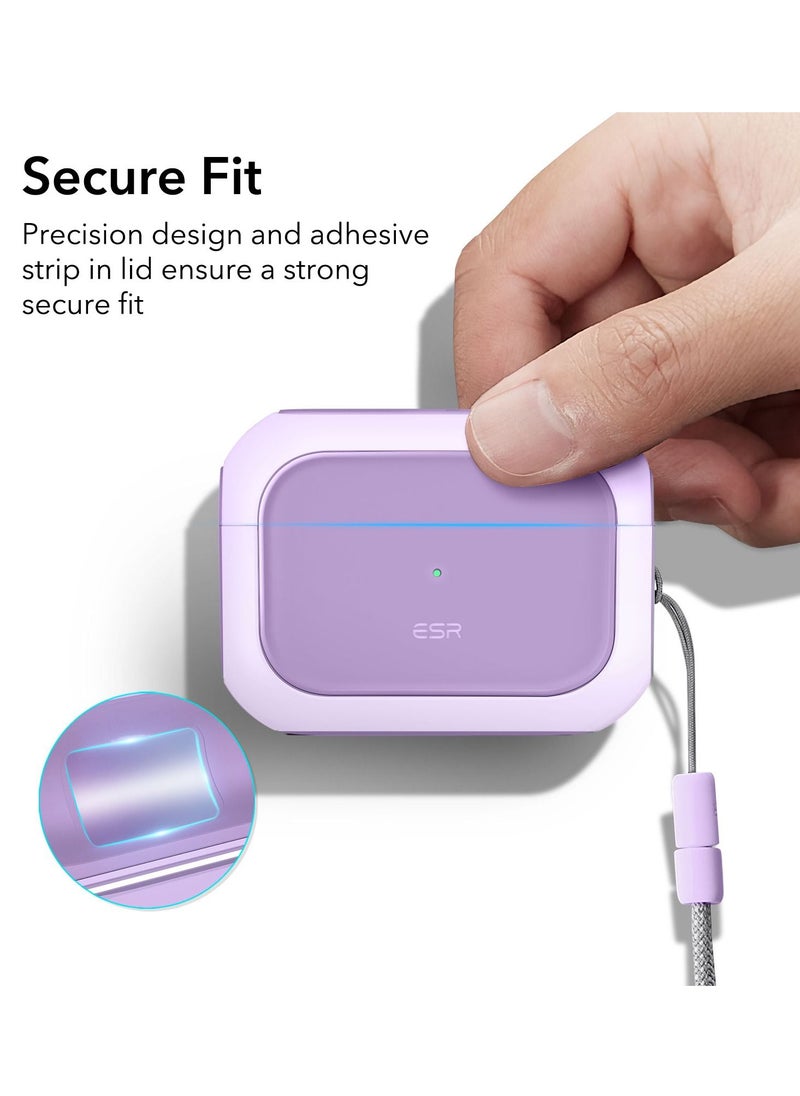 ESR - ESR Orbit Hybrid Case with HaloLock Compatible with AirPods Pro (2nd Generation), MagSafe Ready, Hybrid Drop Protection for AirPods Pro (2022), Lavender - Image 1