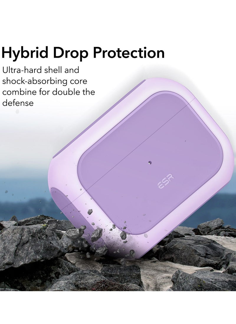 ESR - ESR Orbit Hybrid Case with HaloLock Compatible with AirPods Pro (2nd Generation), MagSafe Ready, Hybrid Drop Protection for AirPods Pro (2022), Lavender - Image 1