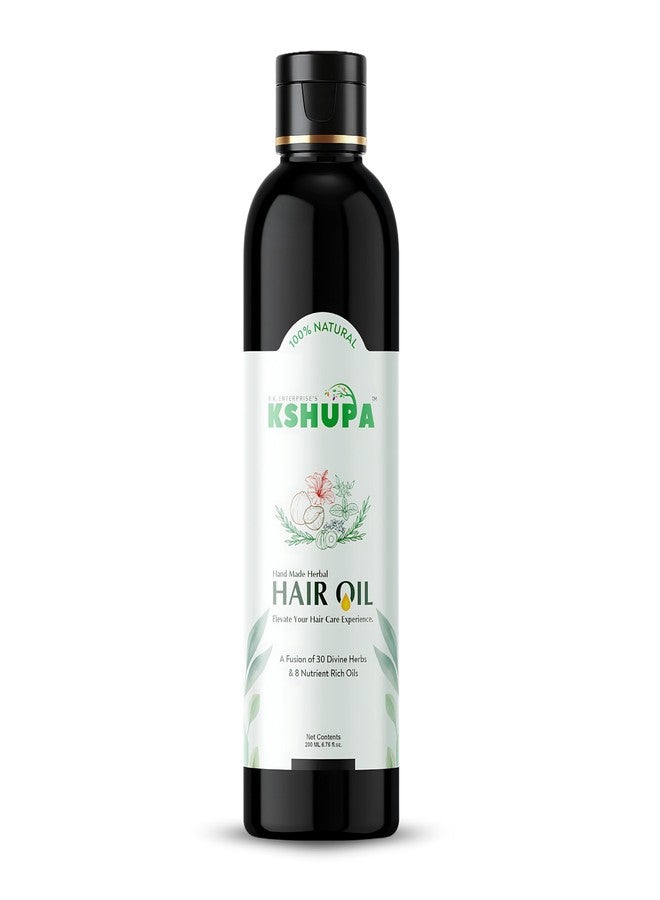 Kshupa زيت الشعر الأيورفيدي المصنوع يدويًا من كشوبا، 200 مل | غني بالأعشاب الطبيعية والزيوت المعصورة على البارد | يغذي فروة الرأس، ويقلل من تساقط الشعر، ويدعم نموه | للرجال والنساء - Image 1